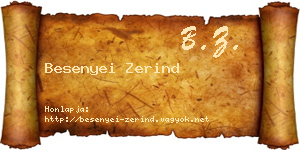 Besenyei Zerind névjegykártya